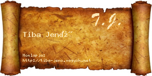 Tiba Jenő névjegykártya